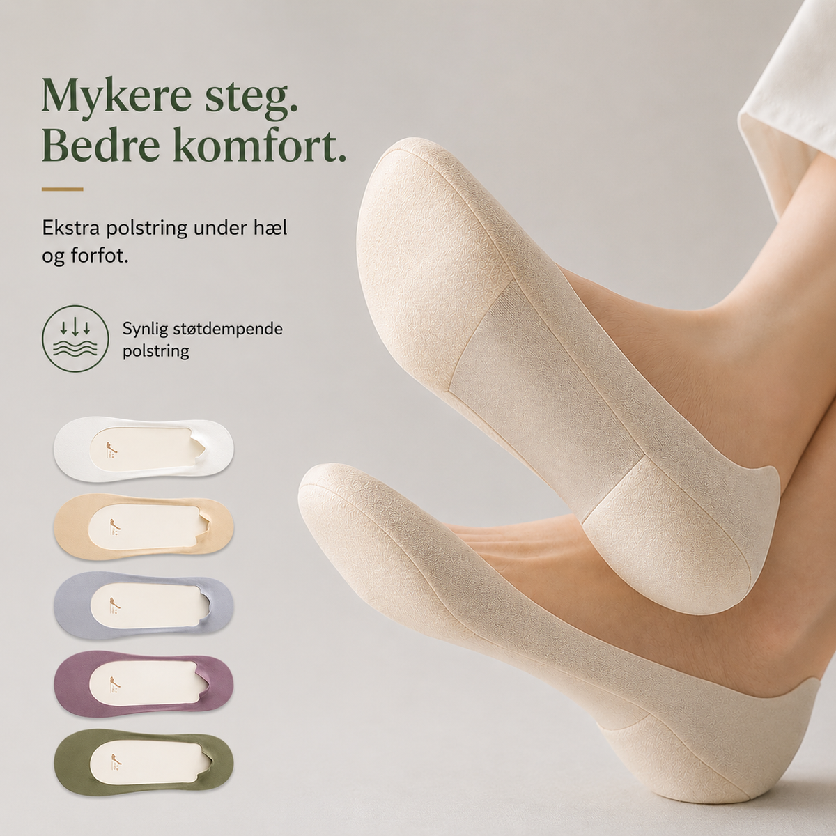 Silkesteg - Usynlige Komfortsokker