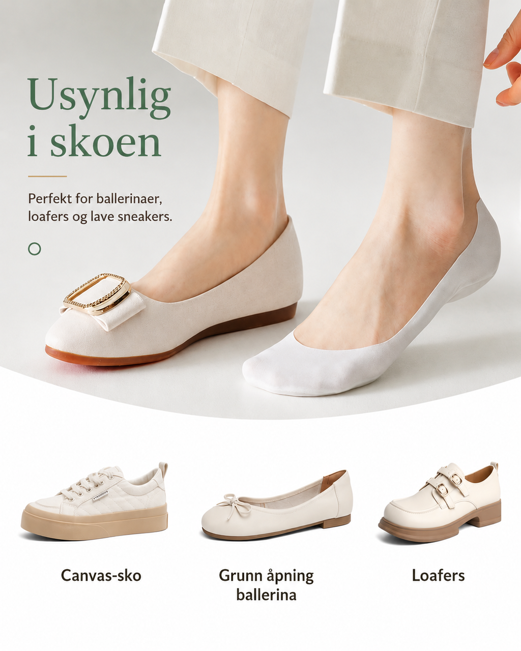 Silkesteg - Usynlige Komfortsokker
