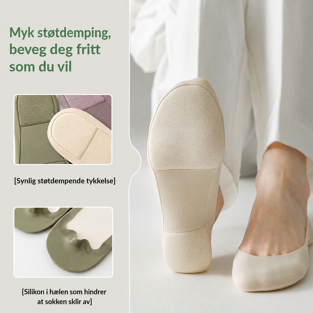 Silkesteg - Usynlige Komfortsokker